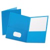 TWIN-POCKET PORTFOLIO, EMBOSSED LEATHER GRAIN PAPER, LIGHT BLUE, 25/BOX