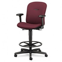 MIRUS SERIES SWIVEL TASK STOOL, WINE FABRIC UPHOLSTERY