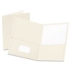 TWIN-POCKET PORTFOLIO, EMBOSSED LEATHER GRAIN PAPER, WHITE, 25/BOX