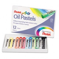OIL PASTEL SET WITH CARRYING CASE,12-COLOR SET, ASSORTED, 12/SET