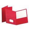 TWIN-POCKET PORTFOLIO, EMBOSSED LEATHER GRAIN PAPER, RED, 25/BOX