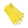 FLOCK-LINED LATEX CLEANING GLOVES, LARGE, YELLOW, DOZEN