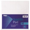 QUADRILLE PADS, FOUR SQUARES PER INCH, 8-1/2 X 11, WHITE, 50 SHEETS/PAD