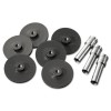 REPLACEMENT HEAD PUNCH SET, THREE HEADS/FIVE DISCS, 9/32 DIAMETER HOLE, GRAY