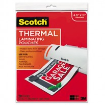 LETTER SIZE THERMAL LAMINATING POUCHES, 3 MIL, 11 1/2 X 9, 20/PACK