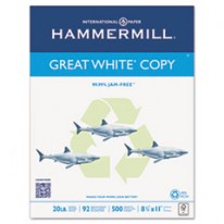 GREAT WHITE RECYCLED COPY PAPER, 92 BRIGHTNESS, 20LB, 8-1/2 X 11, 5000 SHTS/CTN