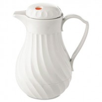 POLY LINED CARAFE, SWIRL DESIGN, 64 OZ. CAPACITY, WHITE