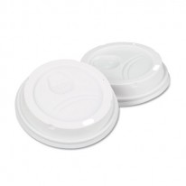 DOME DRINK-THRU LIDS, FITS 10, 12 & 16 OZ. PAPER HOT CUPS, WHITE, 50/PACK