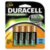 RECHARGEABLE NIMH BATTERIES WITH DURALOCK POWER PRESERVE TECHNOLOGY, AA, 4/PACK