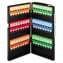 LOCKING KEY CABINET, 48-KEY, STEEL, BLACK, 11 1/2 X 3 X 21 1/4