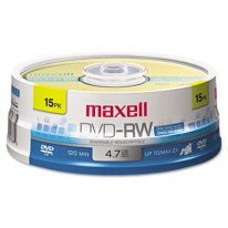 DVD-RW DISCS, 4.7GB, 2X, SPINDLE, GOLD, 15/PACK