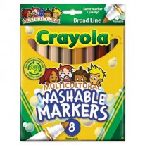 WASHABLE MARKERS, CONICAL POINT, MULTICULTURAL COLORS, 8/PACK