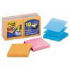 POP-UP NOTES, 3 X 3, ELECTRIC GLOW, 10 90-SHEET PADS/PACK