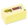 SUPER STICKY NOTES, 2 X 2, CANARY YELLOW, 10 90-SHEET PADS/PACK
