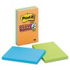 SUPER STICKY NOTES, 4 X 6, LINED, 3 ELECTRIC GLOW COLORS, 3 90-SHEET PADS/PACK