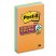 SUPER STICKY NOTES, 4 X 6, LINED, 3 ELECTRIC GLOW COLORS, 3 90-SHEET PADS/PACK