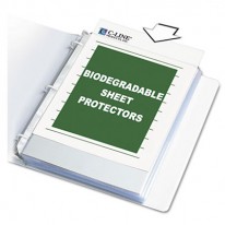 BIODEGRADABLE SHEET PROTECTORS, CLEAR, POLYPROPYLENE, 11 X 8 1/2, 100/BX