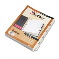 QUICKSTEP ONESTEP BULK INDEX SYSTEM, TITLE: 1-5, LETTER, WHITE, 24 SETS/BOX