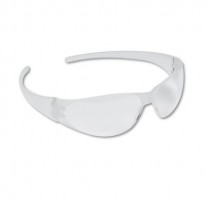 CHECKMATE WRAPAROUND SAFETY GLASSES, CLR POLYCARBONATE FRAME, UNCOATED CLR LENS