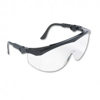 TOMAHAWK WRAPAROUND SAFETY GLASSES, BLACK NYLON FRAME, CLEAR LENS