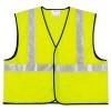 CLASS 2 SAFETY VEST, FLUORESCENT LIME W/SILVER STRIPE, POLYESTER, LARGE