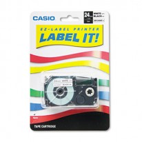 TAPE CASSETTE FOR KL8000/KL8100/KL8200 LABEL MAKERS, 24MM X 26FT, BLACK ON WHITE