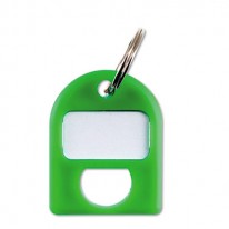 REPLACEMENT KEY TAGS, 3/4 X 1, PLASTIC, GREEN, 8/PACK