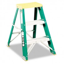 #624 FOLDING FIBERGLASS LOCKING TWO-STEP STOOL, 17W X 22 SPREAD X 24H, YELLOW