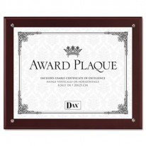 PLAQUE-IN-AN-INSTANT KIT W/CERTIFICATES/MATS, WOOD/ACRYLIC 10-1/2 X 13, MAHOGANY