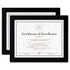 DOCUMENT/CERTIFICATE FRAMES, WOOD, 8-1/2 X 11, BLACK, SET OF TWO