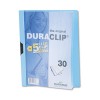 VINYL DURACLIP REPORT COVER W/CLIP, LETTER, HOLDS 30 PAGES, CLEAR/LIGHT BLUE