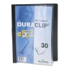 VINYL DURACLIP REPORT COVER W/CLIP, LETTER, HOLDS 30 PAGES, CLEAR/BLACK