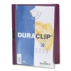 VINYL DURACLIP REPORT COVER W/CLIP, LETTER, HOLDS 30 PAGES, CLEAR/MAROON