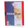 VINYL DURACLIP REPORT COVER W/CLIP, LETTER, HOLDS 30 PAGES, CLEAR/RED