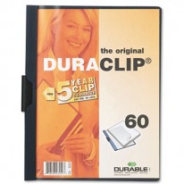 VINYL DURACLIP REPORT COVER W/CLIP, LETTER, HOLDS 60 PAGES, CLEAR/NAVY