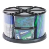 9 CANISTER CAROUSEL ORGANIZER, PLASTIC, 11 1/8 X 11 1/8, BLACK/CLEAR
