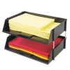 INDUSTRIAL STACKING TRAY SET, TWO TIER, PLASTIC, BLACK