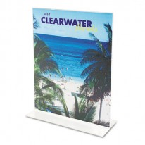 STAND-UP DOUBLE-SIDED SIGN HOLDER, PLASTIC, 4 X 6, CLEAR