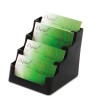 FOUR-POCKET COUNTERTOP BUSINESS CARD HOLDER, HOLDS 200 2 X 3 1/2 CARDS, BLACK