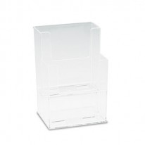 EXTRA-DEEP FLAT BACK DISPLAY, 2 COMPARTMENTS, 4-1/2W X 3-3/4D X 7H, CLEAR