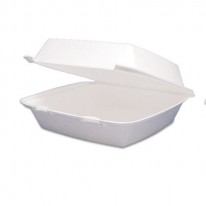 CARRYOUT FOOD CONTAINER, FOAM HINGED 1-COMPARTMENT, 9-1/2 X 9-1/4 X 3, 200/CTN