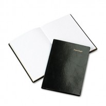 BONDED LEATHER JOURNAL, BLACK, 160 GOLD-EDGED PAGES, 5 1/2 X 7 3/4