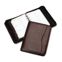 VERONA LEATHER ZIPPERED ORGANIZER STARTER SET, 5-1/2 X 8-1/2, BURGUNDY