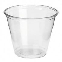 CLEAR PLASTIC PETE CUPS, COLD, 9 OZ, REGULAR SIZE, 20 PACKS OF 50/CARTON