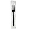 INDIVIDUALLY WRAPPED FORKS, PLASTIC, BLACK, 1000/CARTON