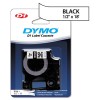 D1 PERMANENT HIGH-PERFORMANCE POLYESTER LABEL TAPE, 1/2IN X 18FT, BLACK ON WHITE