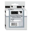 RHINO PERMANENT POLY INDUSTRIAL LABEL TAPE CASSETTE, 3/8IN X 18FT, WHITE