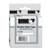 RHINO FLEXIBLE NYLON INDUSTRIAL LABEL TAPE CASSETTE, 1/2IN X 11-1/2 FT, WHITE
