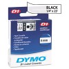 D1 STANDARD TAPE CARTRIDGE FOR DYMO LABEL MAKERS, 1/4IN X 23FT, BLACK ON CLEAR