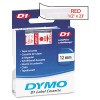 D1 STANDARD TAPE CARTRIDGE FOR DYMO LABEL MAKERS, 1/2IN X 23FT, RED ON CLEAR